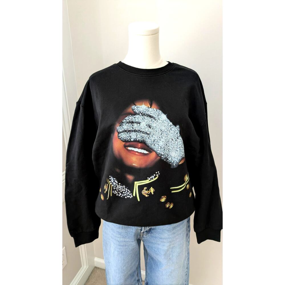 MeJend Black Michael Jackson Bling Sweatshirt